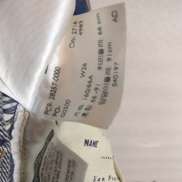 Levi's MADE & CRAFTED ARROW STRAIGHT JAPANESE SELVAGE HIGHRISE JEAN 26w/Measurem - Picture 12 of 15